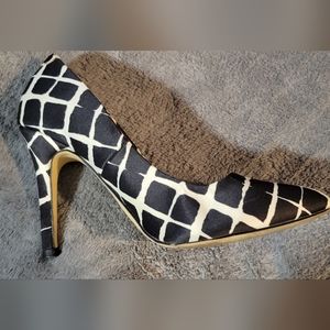 Black and white heels